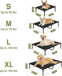 Small Elevated Dog Bed 22 Inch - Puppy Cooling Cot with Removable Washable Breathable Mesh, Raised Dog Cots Beds for Indoor and Outdoor, Black