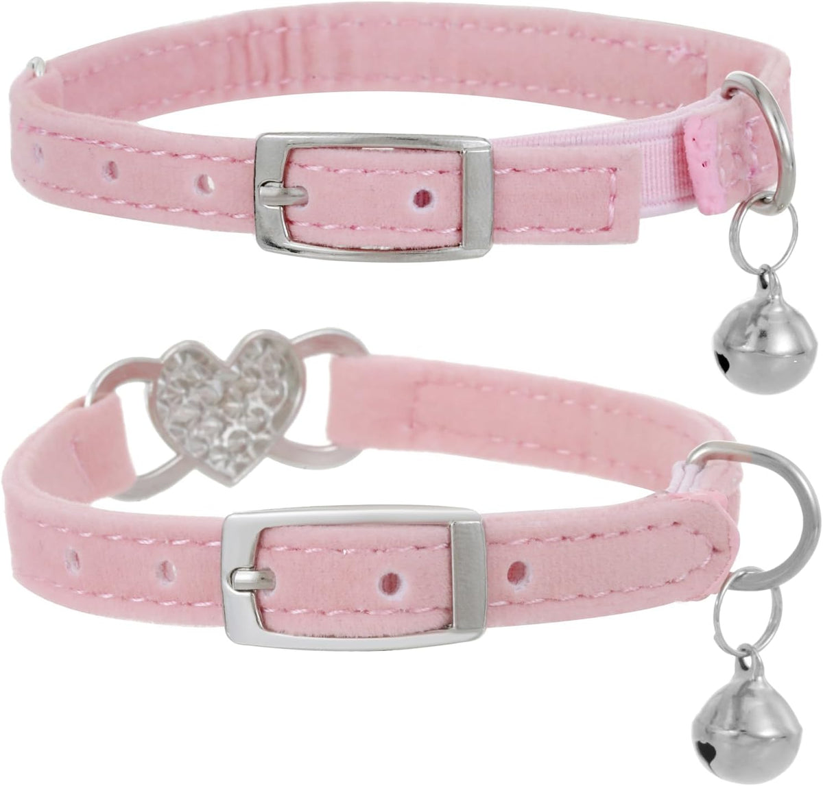 BoomBone Rhinestone Cat Breakaway Collar Pack of 2 Purple Kitten - Pink - image 3