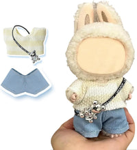 17cm Doll Clothes, Cute Dolls Outfit Accessories with Sweater + Denim Jeans + Pants, Small Kawaii - Style 4