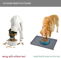 Waterproof Pet Feeding Mat with High Raised Edges, Heavier and Thicker Placemats for Cat Dog Water Bowl with BPA Free, Dogs Cats Food Mats for Messy Drinkers to Prevent Spill and Protect Floors