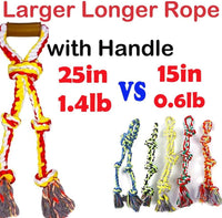 Extra Large Dog Rope Toys for Aggressive Chewers, Tug of War - yellow - image 2