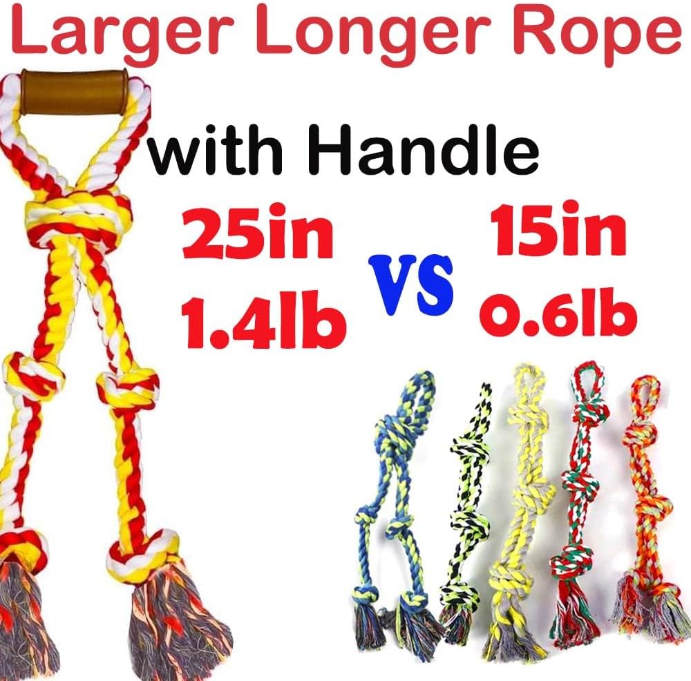 Extra Large Dog Rope Toys for Aggressive Chewers, Tug of War - yellow - image 2