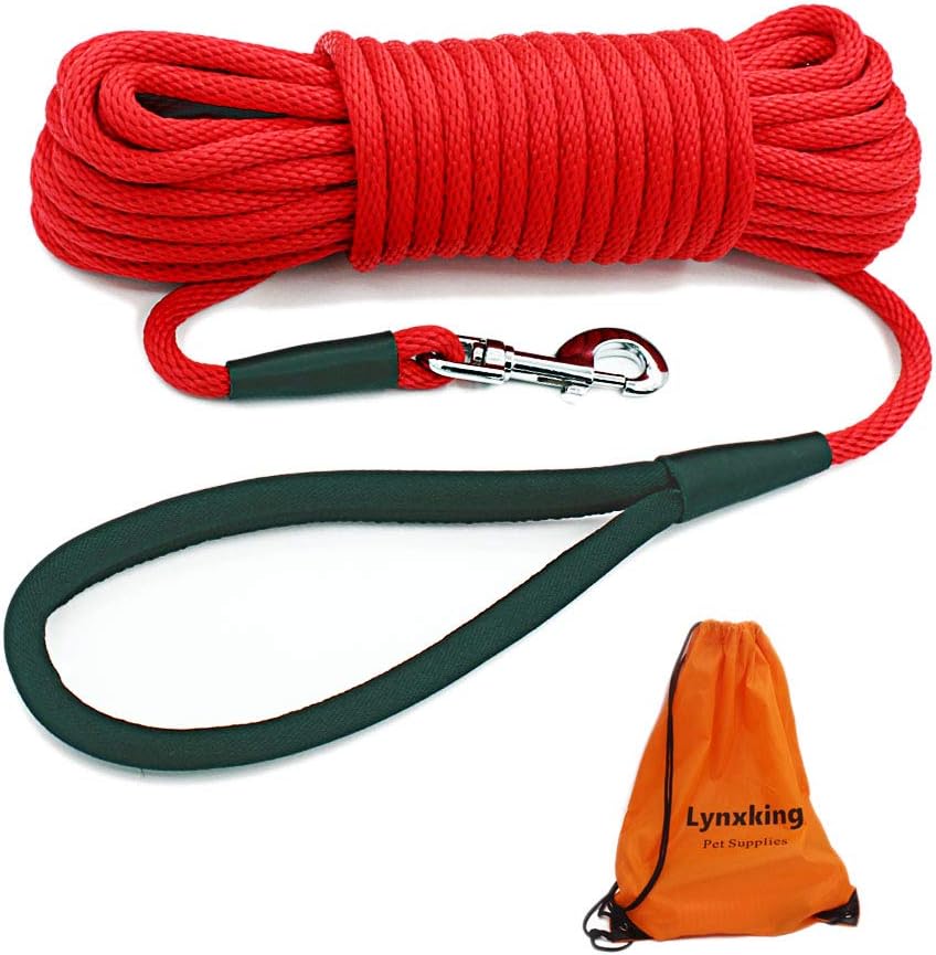 Check Cord Dog Leash Long Lead Obedience Recall Training Tracking - Red / 3/8 inch * 15foot