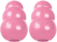 KONG Puppy, Natural Rubber Teething Chew Toy, for Small Puppies - Medium (Pack of 2) / Pink