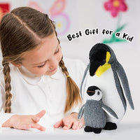 Penguin Family Plush Toy, Stuffed Animal Plushie Doll, Soft Fluffy Like Real Polar Animals Hugging Toy - Present for Every Age & Occasion