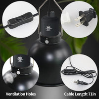 LUCKY HERP Aluminum 5.5inch Shallow Dome Reptile Light Fixture - Shallow Reptile Light Fixture / 5.5 inch Non-Adjustable - image 4
