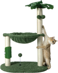 MECOOL Cat Tree for Indoor Cats 35" Tall Cat Scratching Post - 32"-Green
