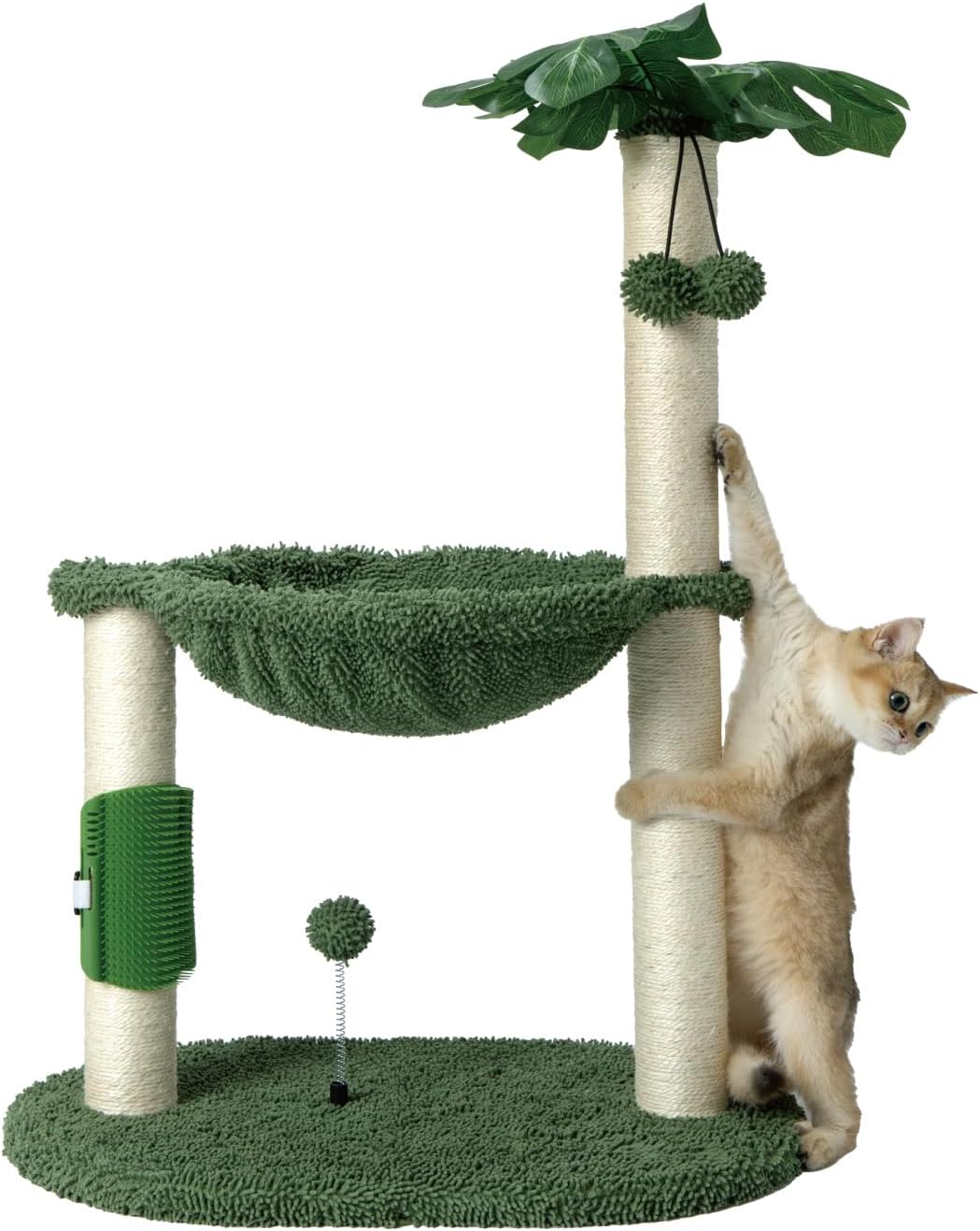 MECOOL Cat Tree for Indoor Cats 35" Tall Cat Scratching Post - 32"-Green