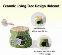 Pink Aquarium Decor Ceramic Cute Strawberry Betta Fish Tank Cave – Essentials for Fish - Tree-green / Tree - image 4