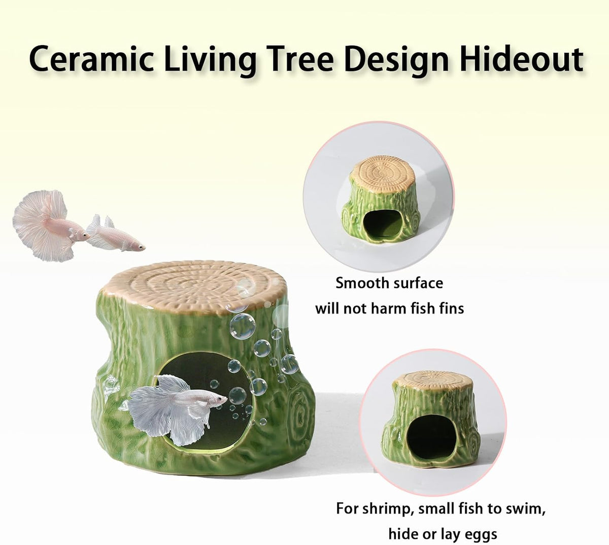 Pink Aquarium Decor Ceramic Cute Strawberry Betta Fish Tank Cave – Essentials for Fish - Tree-green / Tree - image 4
