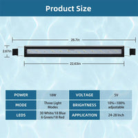 DaToo LED Aquarium Light Full Spectrum Fish Tank Light with Dimmer - 24~28 Inch - image 2
