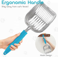 Showvigor Cat Litter Scoop, Metal Cat Scooper - Azure - image 4