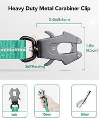Joytale Tactical Bungee Dog Leash, Shock Absorbing No Pull - Teal