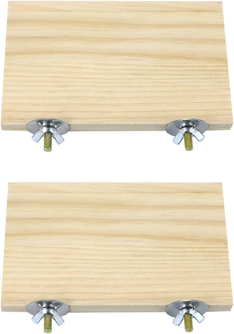 Litewoo 2pcs Bird Perch Platform Flat Stand Beak Paw Grinding - 3.9x6.3inch/ 10x16cm