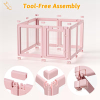 DIY Clear Acrylic Dog Playpen House - Skin Pink / 8PCS / 23.6"H - image 3