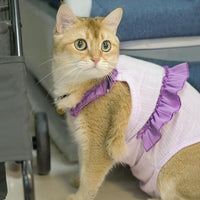 Cat Recovery Suit,Kitten Onesie After Surgery,E-Collar Alternative for Abdominal Wound and Skin Diseases,Soft Breathable Bodysuit After Spay（Purple-s）