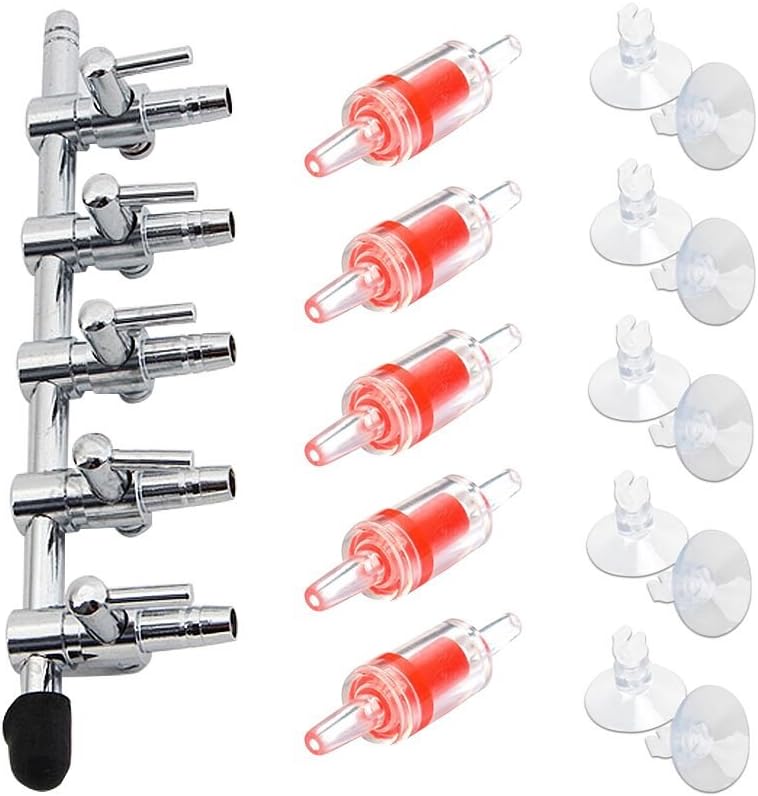Aquarium Air Pump Splitter 7 in 1 Set 2-Way Air Flow Control Lever - 5-Way 16-in-1 Kit
