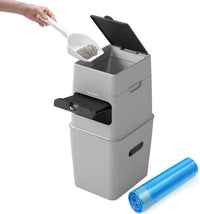 Neakasa XL Cat Litter Disposal Bin with 4-Months Supply Refill Bags – Daily Care for Cats - Grey / XL
