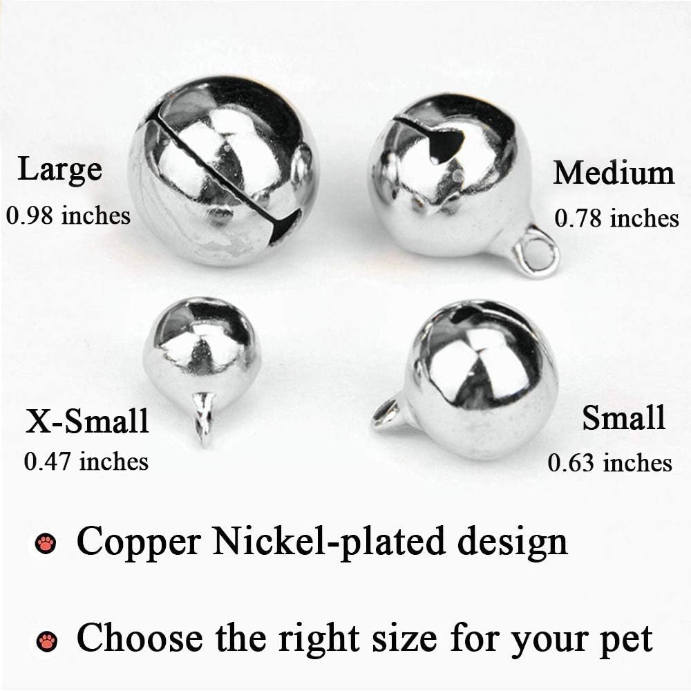 4 Sets Cat Bell for Dog Collar Charm Training Pet Pendant Accessories - X-S / Silver - image 3