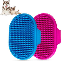 Dog Bath Brush Pet Bath Comb Brush Soothing Massage Rubber Comb 2pcs