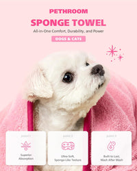 Ultra Absorbent Pet Towel, Quick-Drying - Pink / Large - image 2