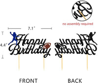 Moitkptt 24 glitter football player cupcake toppers - view 16