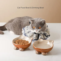 Nihow Ceramic Basic Cat Bowls: 5 Inch Cat Bowl for Food & Water - Food Grade Cat Dish for Small-Sized Cat - Microwave & Dishwasher Safe -Elegant Brown (4.25 OZ /1 PC)