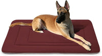 JoicyCo Soft Dog Crate Bed Pad Mat, 42 in Non-Slip Bottom Washable for Large Dogs, Pet Mattress Kennel Pad, Dark Red