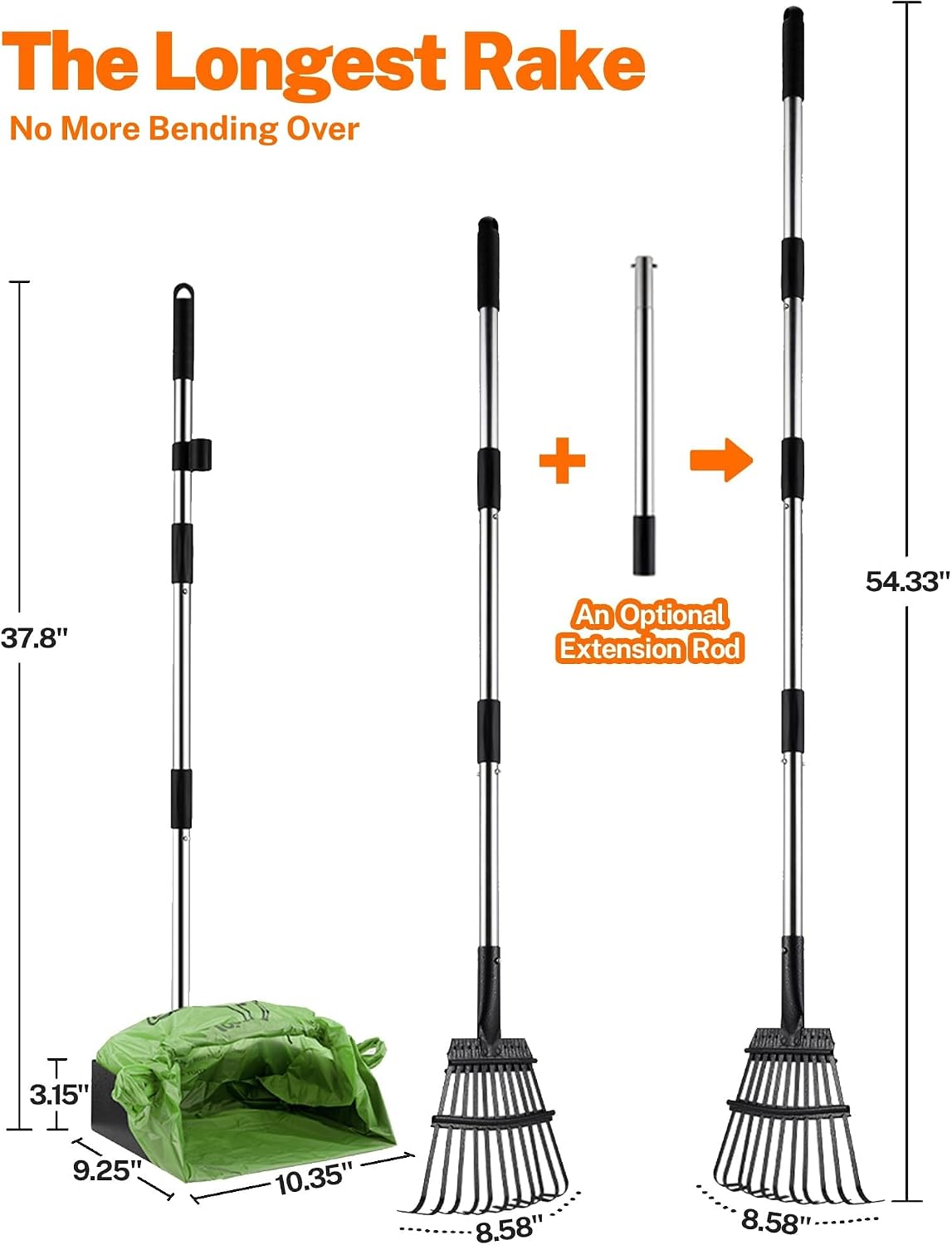 Toozey Pooper Scooper for Large Dogs, 43.31" Long Handle - 54.33 Inch - image 3
