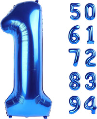 Navy Blue 1 Balloon, Number Balloon 40 Inch - Navy Blue / Number 1