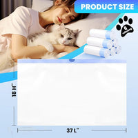 60 Pack Jumbo Cat Litter Bags - 3MIL Extra Thick Leakproof Litter Box Liners, 37"x18" Heavy Duty Drawstring Cat Litter Liners for Automatic Litter Box, Odor Control Disposable Kitty Litter Bags 6 Roll