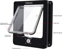 CEESC Medium Cat Door for Interior/Exterior, for Pets <15.75" - L- Inner size: 7.1"(W) x 7.7"(H) / Black - image 3