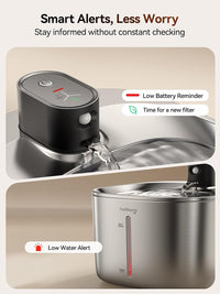 FEELNEEDY Wireless Cat Water Fountain Stainless Steel with Sensor - Stainless Steel Fountain(6 Filters) - image 4