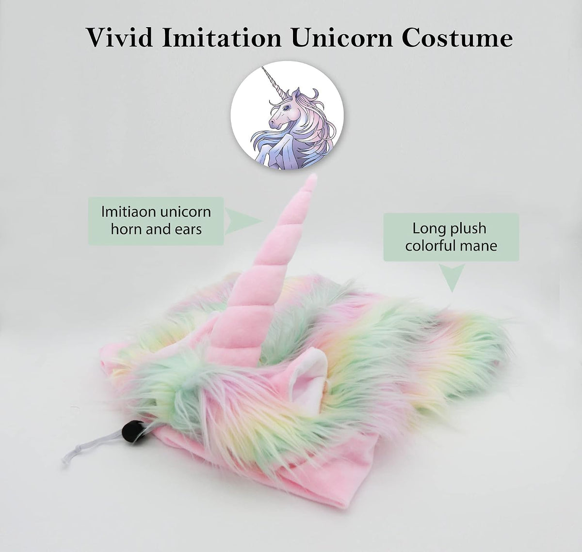 Funny Pet Reindeer Moose Costumes for Dog - Unicorn-colorful / Size L - image 4