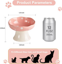 Red Mushroom Cat Bowl, Elevated Ceramic Bowl for Cats – Essentials for Cats - Pink - image 2