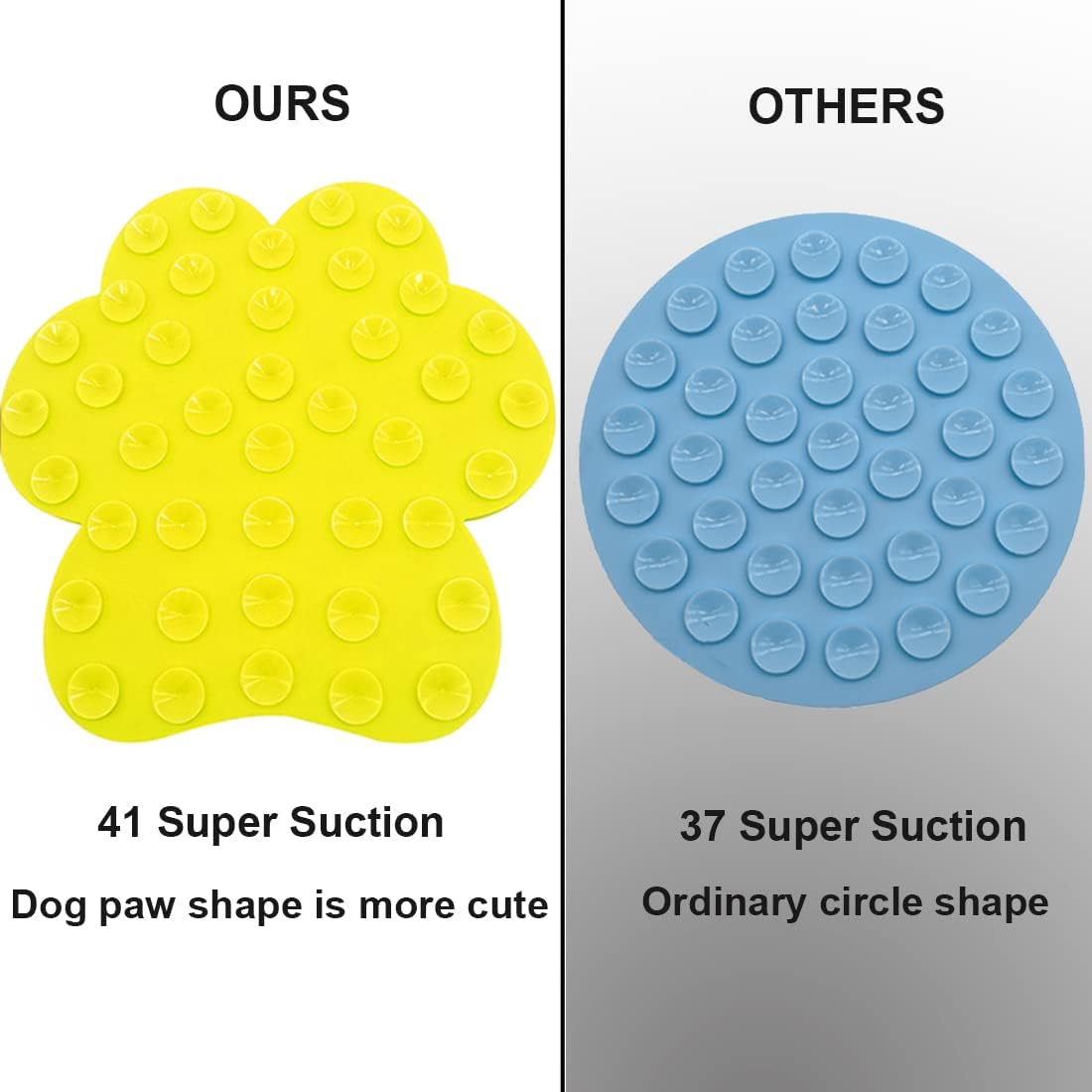 Dog Lick Pad, Dog Feeding Mats Slow Eating Pet Mat with Super Suction for Dogs Licking Peanut - Yellow - image 3