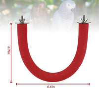U-Shaped Large Parrot Perch, Quartz Bird Perch for Cage – Essentials for Birds - Large / Red - image 2