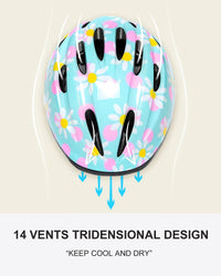 BeBeFun girls bike helmet in pink with 12 air vents and adjustable fit knob, ages 3 to 10 - view 18