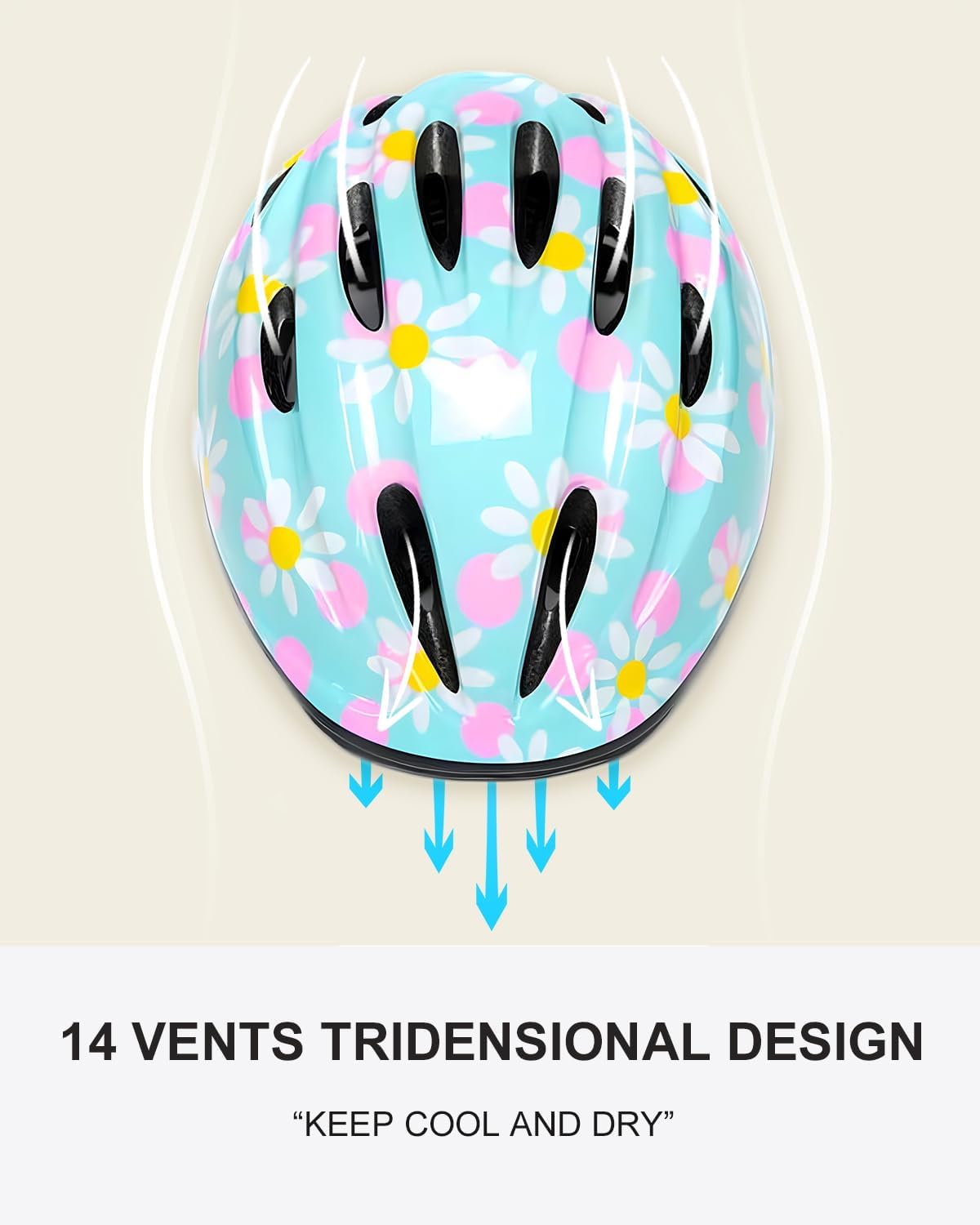 BeBeFun girls bike helmet in pink with 12 air vents and adjustable fit knob, ages 3 to 10 - view 18