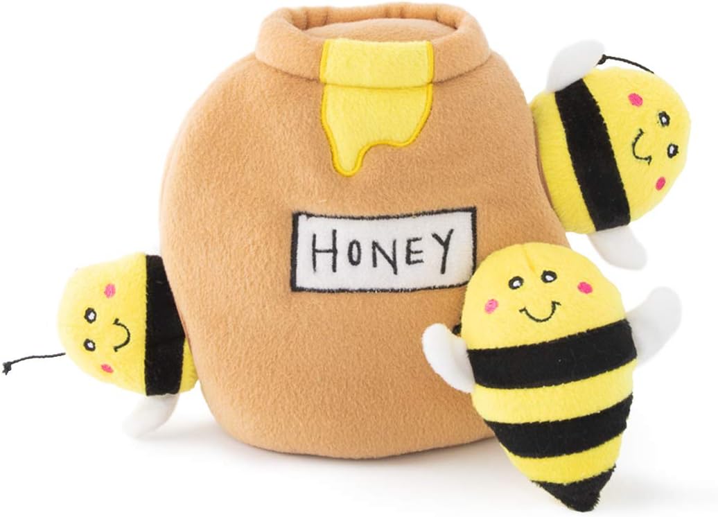 ZippyPaws Burrow Hide & Seek Plush Puzzles, Milk and Cookies - Honey Pot