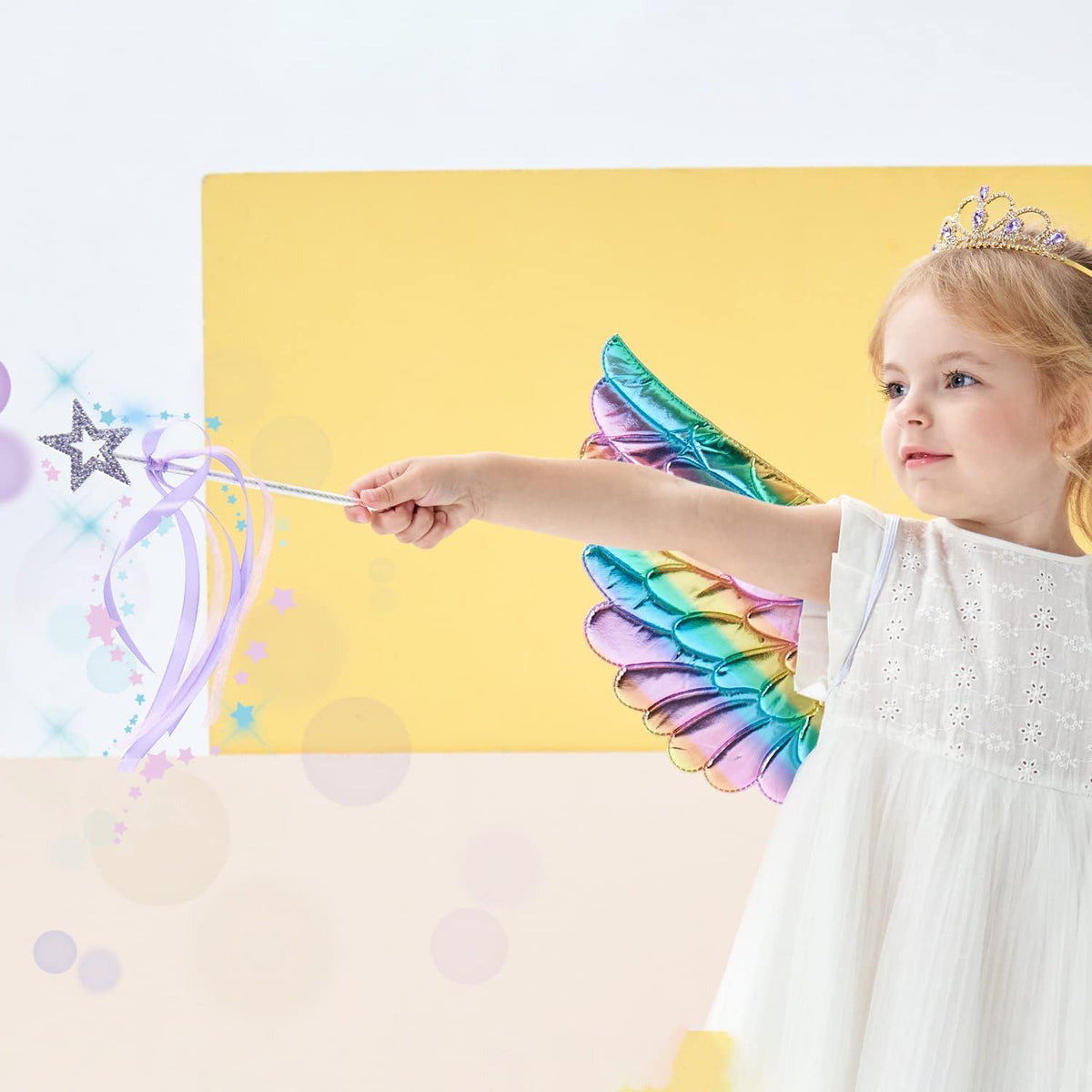 Lovelyshop Crystal Metal Star Fairy Wand with Ribbon - Lavender - image 4