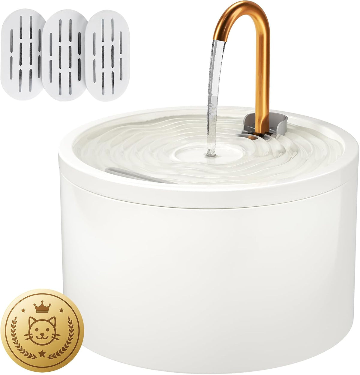 DOOOB Ceramic Cat Water Fountain - White Ceramic Cat Fountain