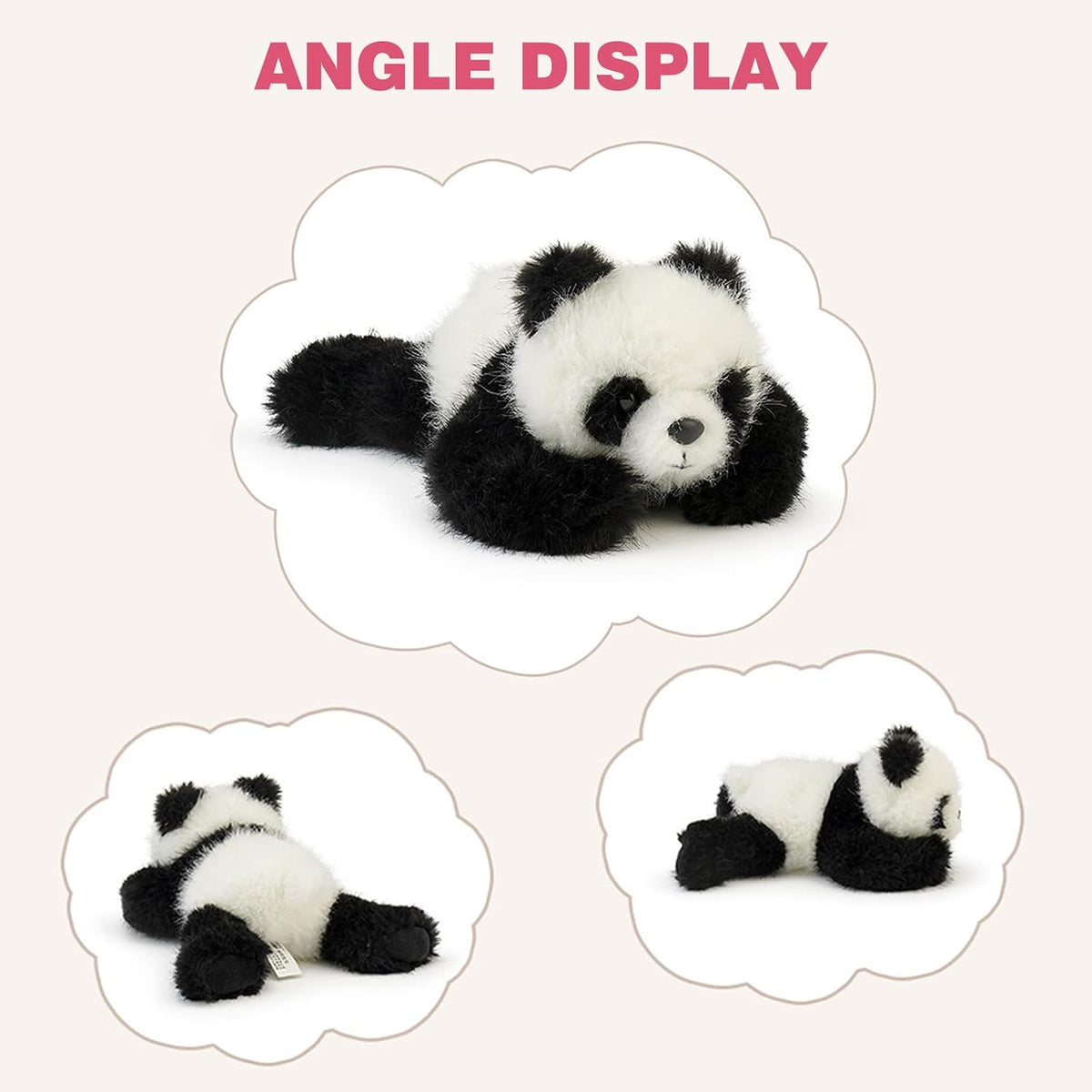 PEACH CAT tuxedo cat stuffed animal, black and white weighted kitten plush - view 15