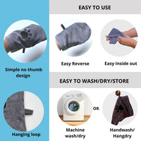 Penny & Niko Microfiber Pet Towel Mitts - Standard - 4 pack / Gray - image 2