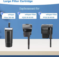 16 Count Assembled Large Filter Cartridges Compatible with Tetra Whisper Bio-Bag Filters 20i 40i IQ20/30/45/60 PF20/30/40/60, Large Replacement Filter Cartridges for Whisper Filters & Aquariums