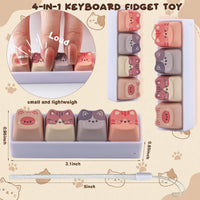 TYRIXKI 2 keyboard fidget toys, black and white heart shape clicker keychains - view 14