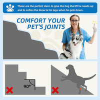 Dog Stairs 3-Step for Small Dogs and Cats to Get on Bed and Furniture/Windows, Pets Can Climb, Sit, or Perch to Look Out Windows, Extra Wide Dog Steps, Non-Slip Waterproof Fabric Cover, Beige（15.7" H）