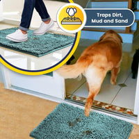 Muddy Mat | Absorbent Microfiber Chenille Door Mat Grey 24" x 35" with Heavy Duty Non-Slip Rug - 24" x 60" / Seafoam Green - image 2