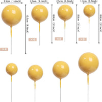 ZHUOWEISM ball cake toppers, 24 mini balloon picks in blue, gold and white - view 38