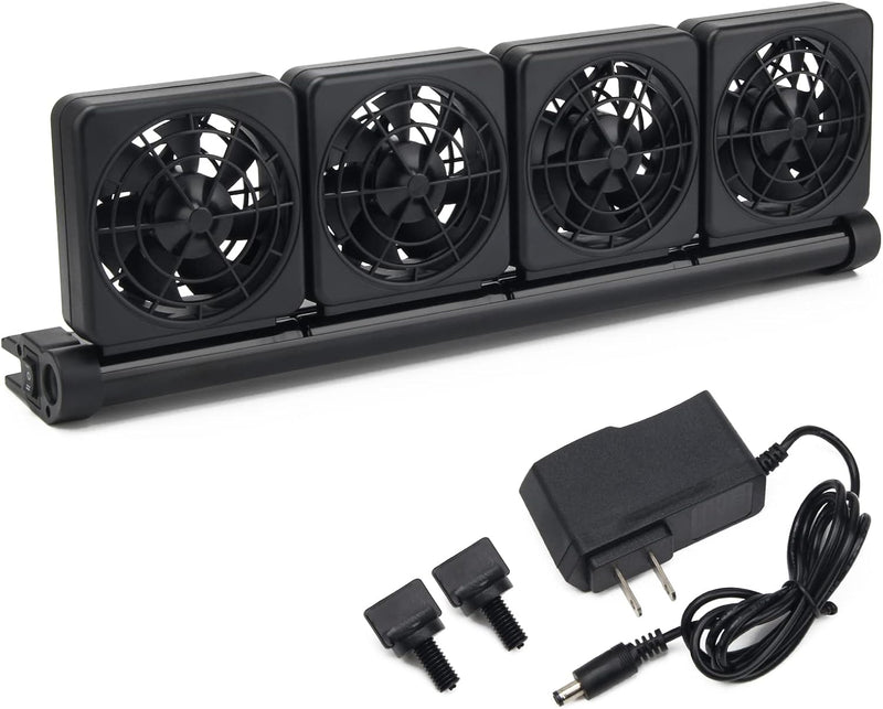 Aquarium Fan 2 3 4 Heads, Aquarium Chillers Cooling Fan Adjustable Fish Tank Cooling Fan with 2 - 4 head